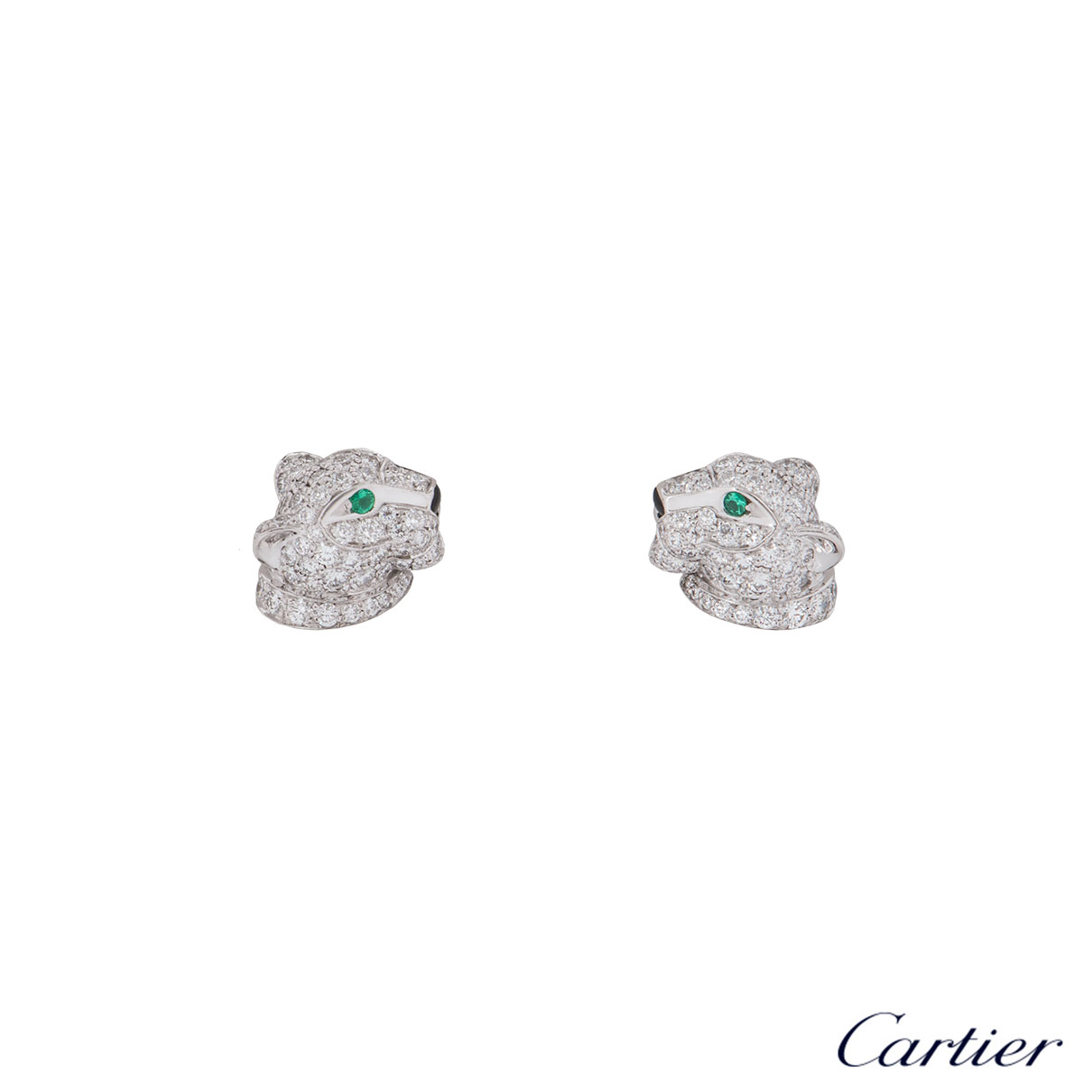 cartier panther head earrings